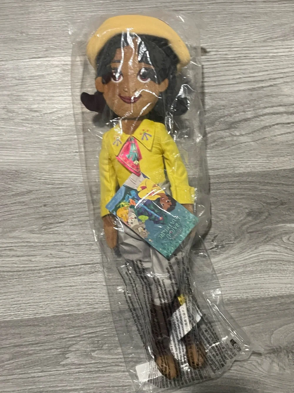 NWT in bag Disney Tiana Plush Doll in Yellow Top and Gray Pants